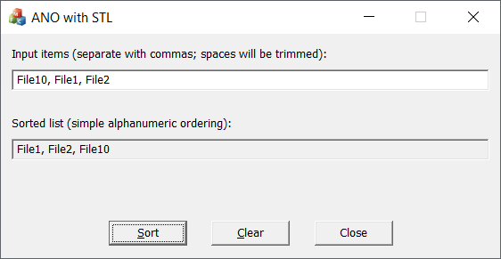 Program image: Alphanumeric Ordering with the Standard Template Library
